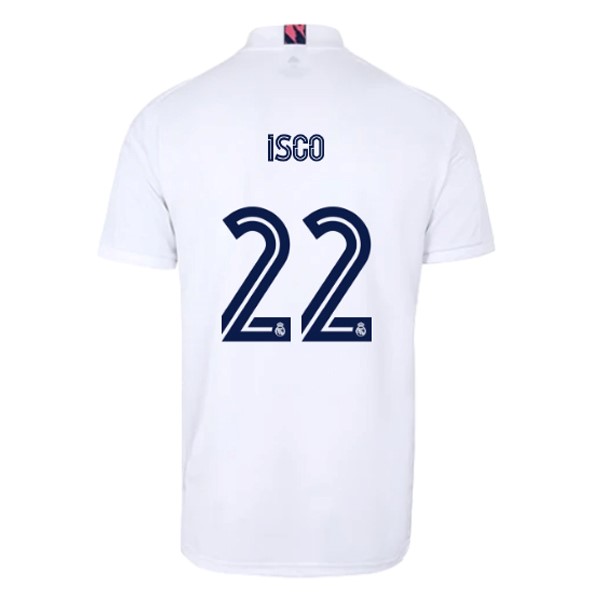 Camiseta Real Madrid Replica Primera Ropa NO.22 Isco 2020/21 Blanco